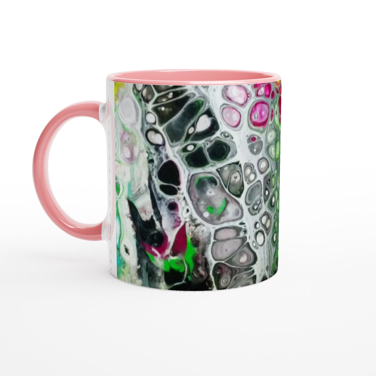 Fun Mug - White 11oz Ceramic Mug with Color Inside - Beata Bosze Art