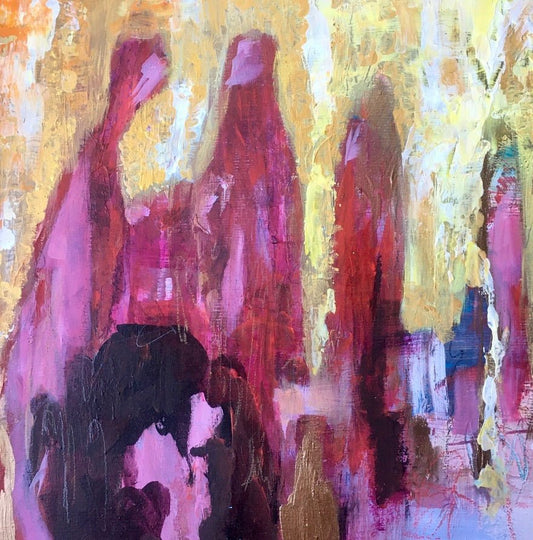 Prayer at the Willow Tree at sunset - Beata Bosze Art