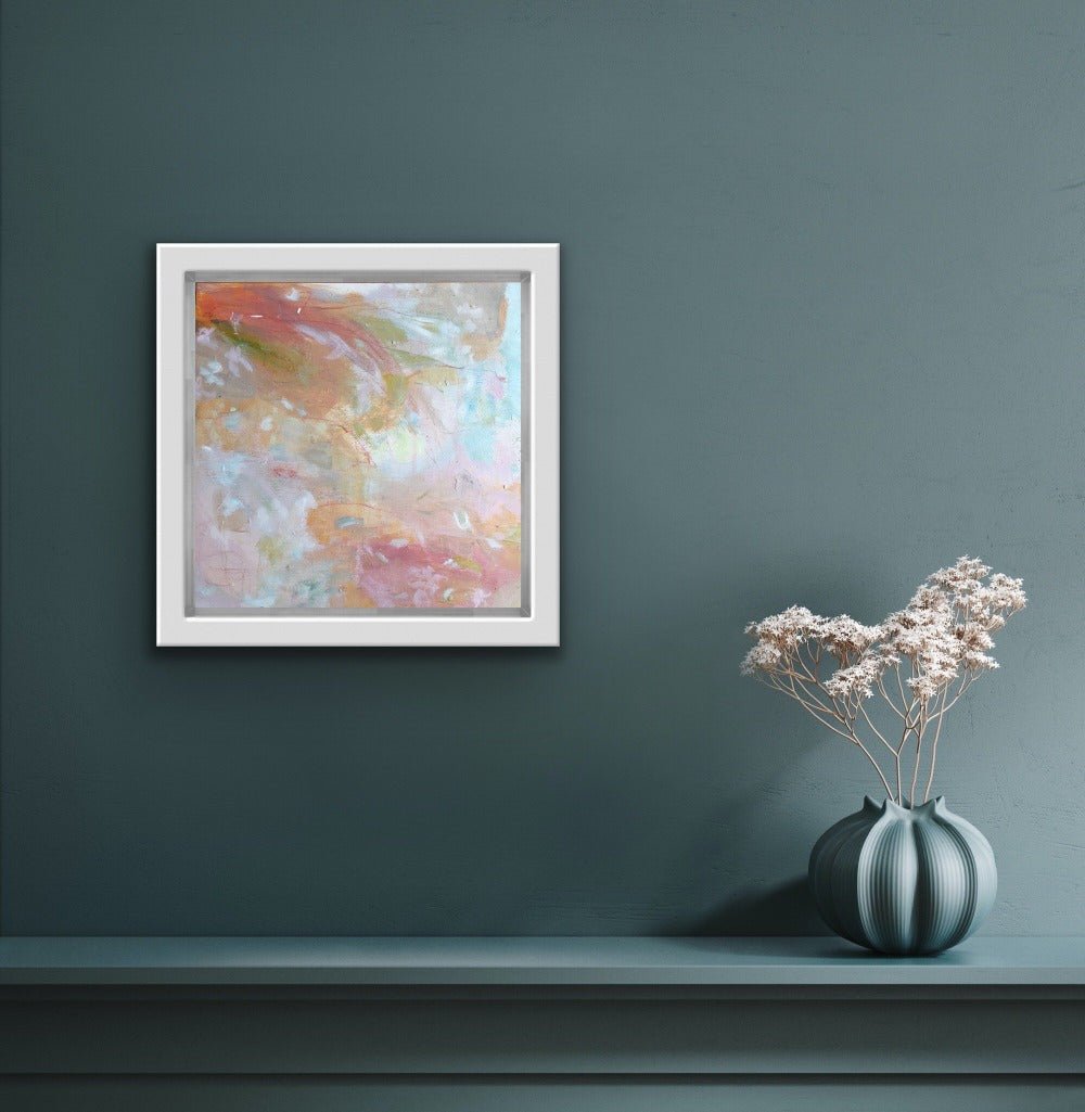 Jasmin in the air on the wall- abstract painting by Beata Bosze Art