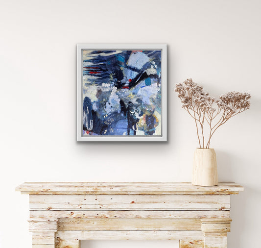 Silver Light abstract painting in situe by Beata Bosze