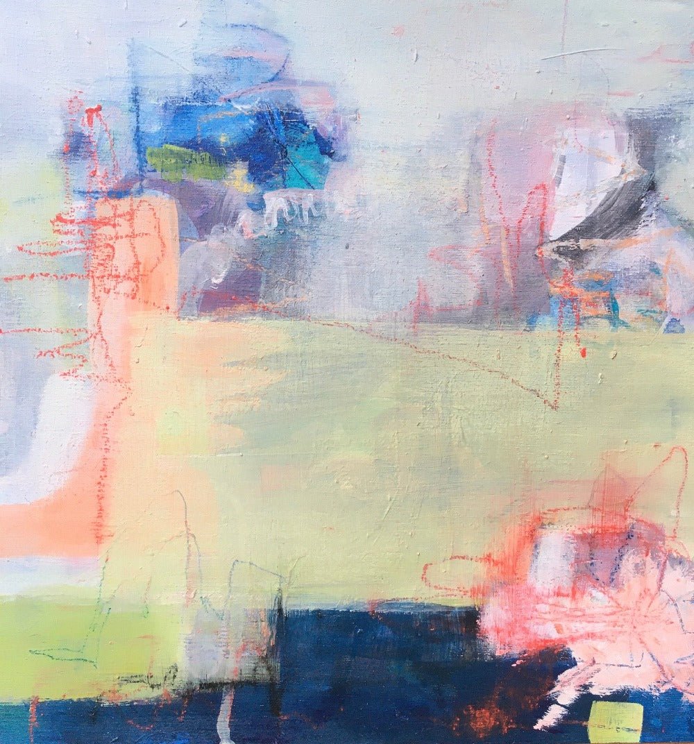 Spring is in the Air abstract art on birch wood